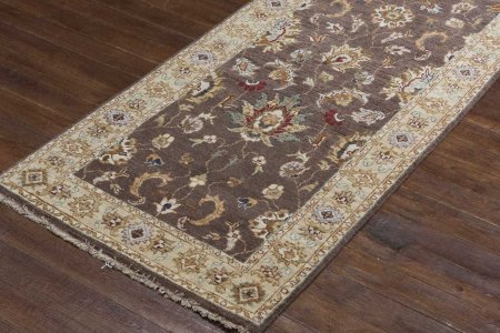 Hand-Knotted Agra Ziegler Runner From India