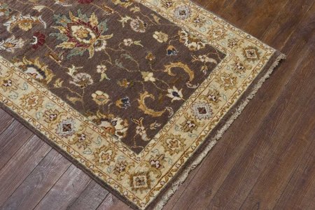 Hand-Knotted Agra Ziegler Runner From India