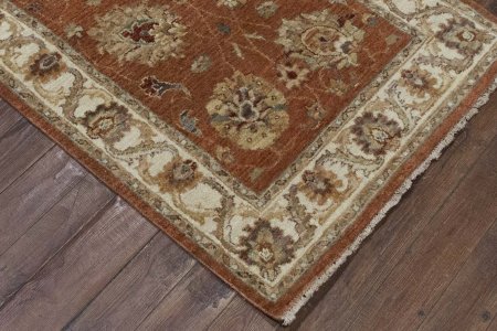 Hand-Knotted Agra Ziegler Runner From India