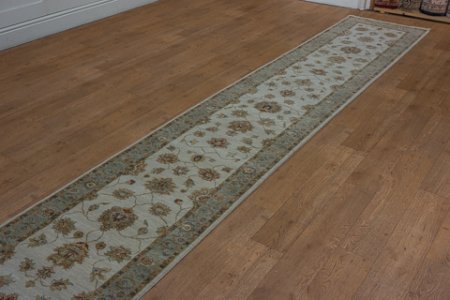 Hand-Knotted Agra Ziegler Runner From India