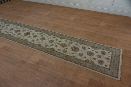 Hand-Knotted Agra Ziegler Runner From India