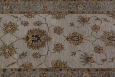 Hand-Knotted Agra Ziegler Runner From India