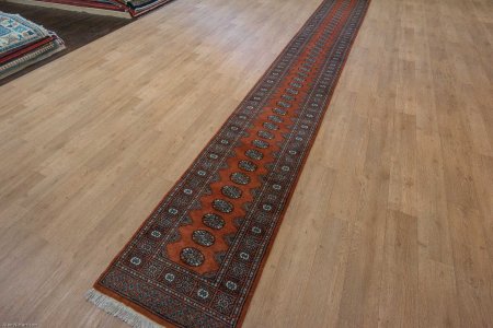 Hand-Knotted Bokhara Runner From Pakistan