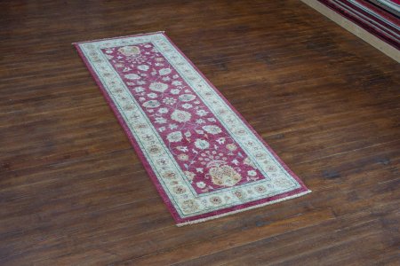Hand-Knotted Agra Ziegler Runner From India