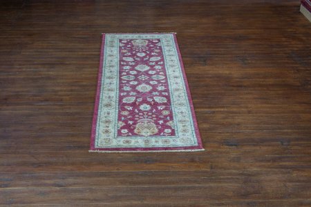 Hand-Knotted Agra Ziegler Runner From India