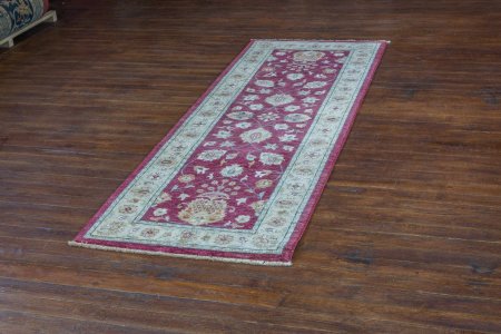 Hand-Knotted Agra Ziegler Runner From India