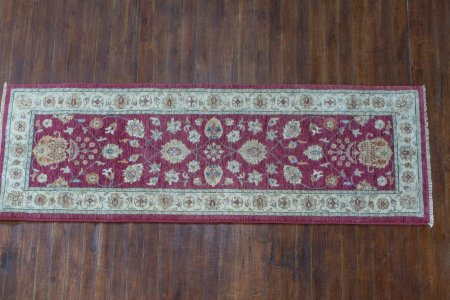 Hand-Knotted Agra Ziegler Runner From India