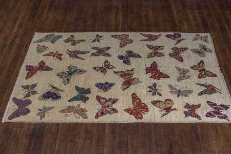Hand-Knotted Kashgari Rug From Afghanistan
