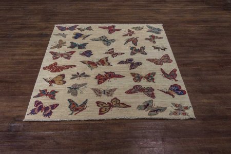 Hand-Knotted Kashgari Rug From Afghanistan