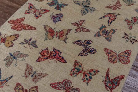Hand-Knotted Kashgari Rug From Afghanistan