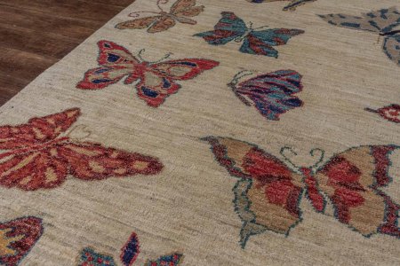 Hand-Knotted Kashgari Rug From Afghanistan