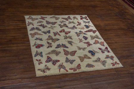 Hand-Knotted Kashgari Rug From Afghanistan