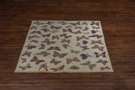 Hand-Knotted Kashgari Rug From Afghanistan