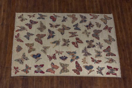 Hand-Knotted Kashgari Rug From Afghanistan