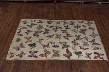Hand-Knotted Kashgari Rug From Afghanistan