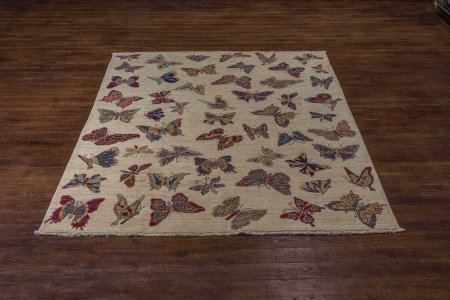 Hand-Knotted Kashgari Rug From Afghanistan