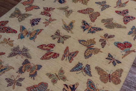 Hand-Knotted Kashgari Rug From Afghanistan