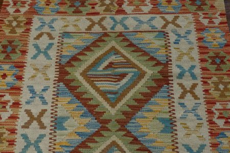 Hand-Woven Mazar Kilim From Afghanistan