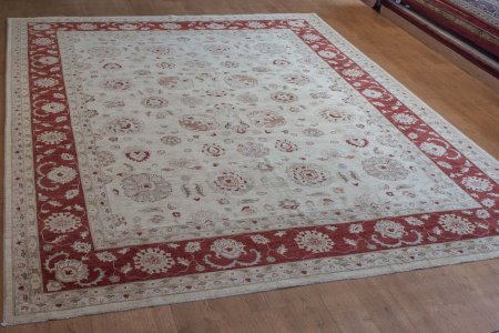 Hand-Knotted Ziegler Rug From Afghanistan