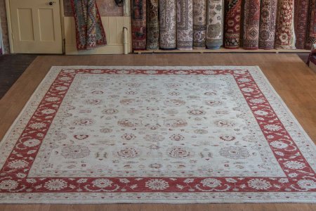 Hand-Knotted Ziegler Rug From Afghanistan