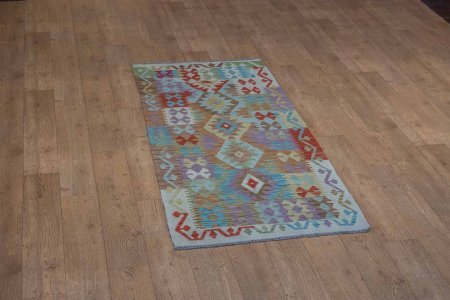 Hand-Knotted Mazar Kilim From Afghanistan