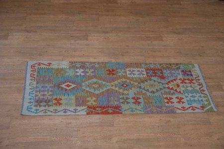 Hand-Knotted Mazar Kilim From Afghanistan