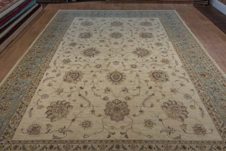 Hand-Knotted Ziegler Rug From Afghanistan