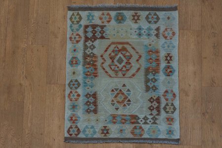 Hand-Woven Mazar Kilim From Afghanistan