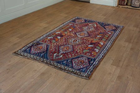 Hand-Knotted Qashgai Rug From Iran (Persian)