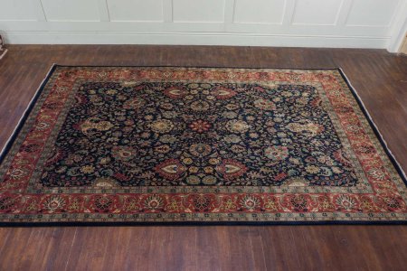 Hand-Knotted Mashad Palace Rug From India