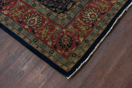 Hand-Knotted Mashad Palace Rug From India