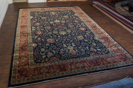 Hand-Knotted Mashad Palace Rug From India