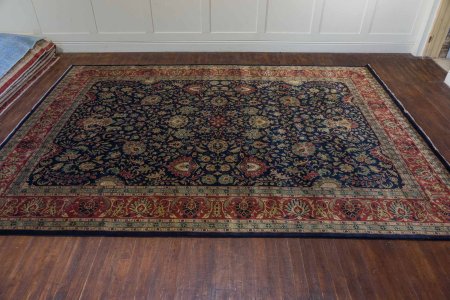 Hand-Knotted Mashad Palace Rug From India