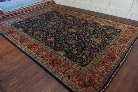 Hand-Knotted Mashad Palace Rug From India