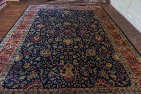 Hand-Knotted Mashad Palace Rug From India