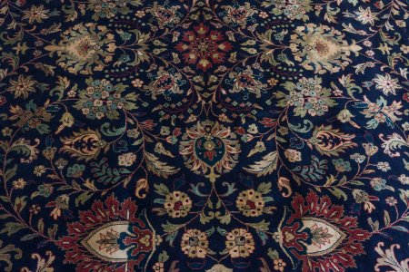 Hand-Knotted Mashad Palace Rug From India