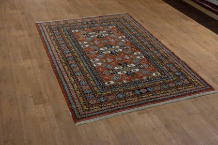 Hand-Knotted Kazak Rug From Afghanistan