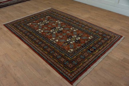 Hand-Knotted Kazak Rug From Afghanistan