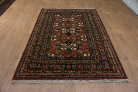Hand-Knotted Kazak Rug From Afghanistan