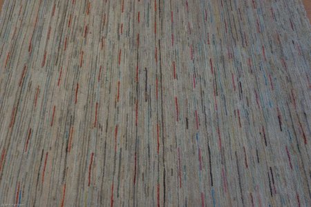 Hand-Knotted Multistripe Rug From India