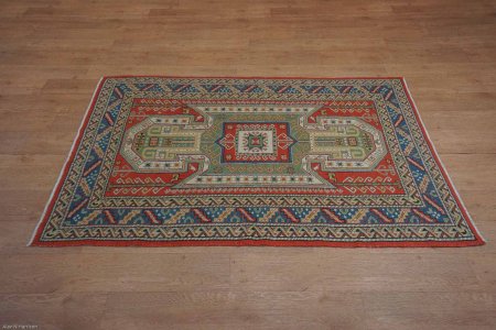 Hand-Knotted Soumak Soumak Kilim From Turkey