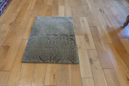 Hand-Knotted Tinchuli Rug From Nepal