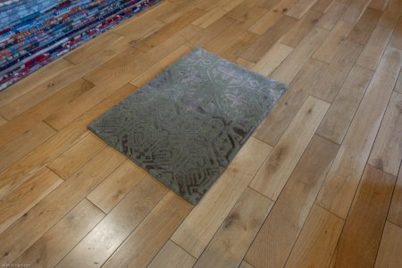 Hand-Knotted Tinchuli Rug From Nepal
