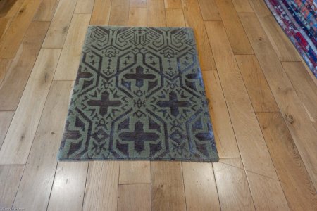 Hand-Knotted Tinchuli Rug From Nepal