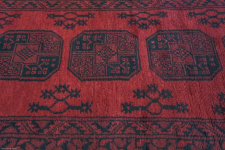 Hand-Knotted Aqcha Runner From Afghanistan