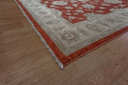 Hand-Knotted Ziegler Rug From Afghanistan