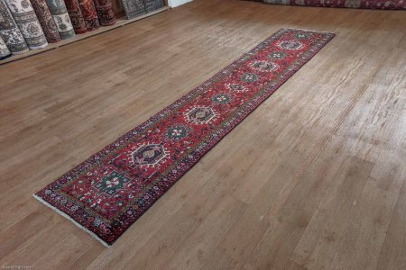 Hand-Knotted Karadjar Runner From Iran (Persian)