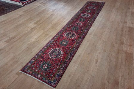 Hand-Knotted Karadjar Runner From Iran (Persian)