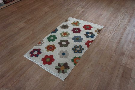 Hand-Woven Ankara Kilim From India
