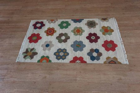 Hand-Woven Ankara Kilim From India